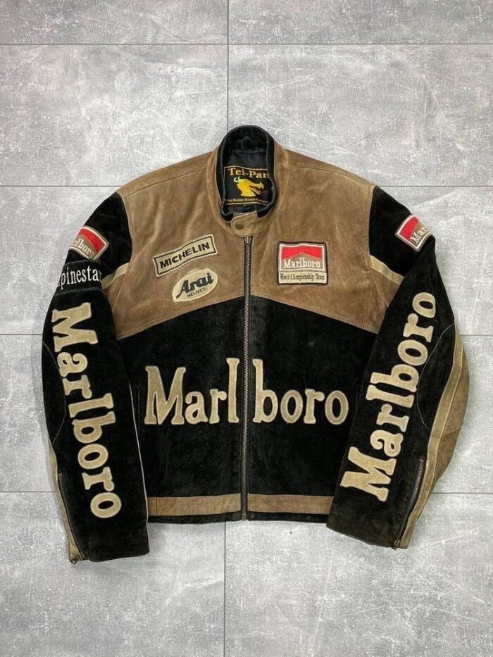 RARE 1990s Marlboro Leather Cafe Racer Jackets - Image 1