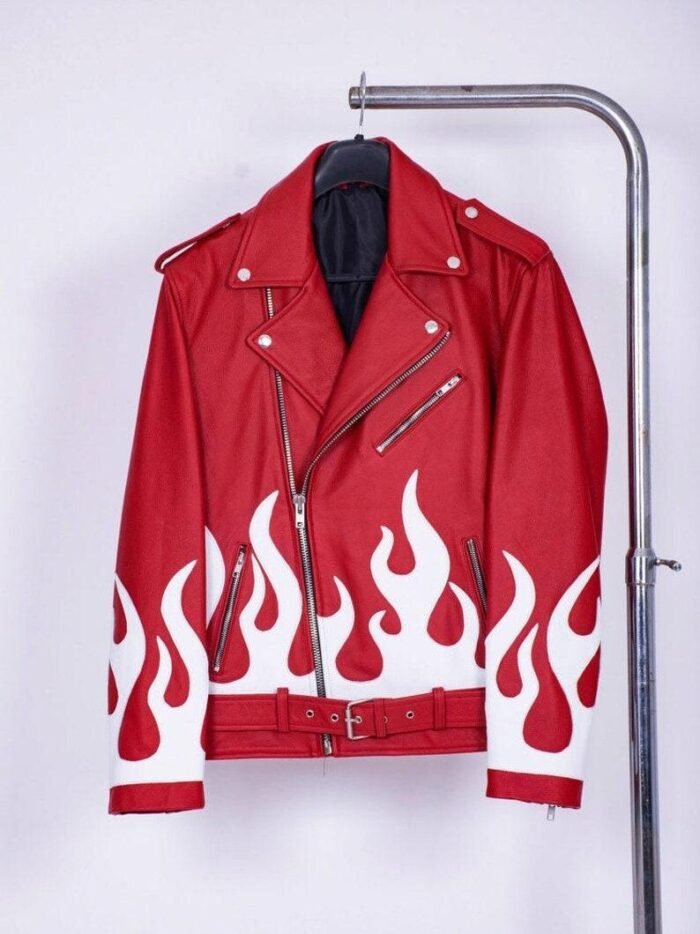White Flame Leather Jacket for Women - Image 1