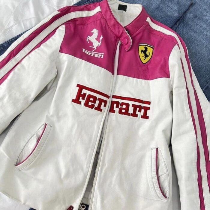 Ferrari-Inspired WoMen`s Leather Racing Jackets - Image 1
